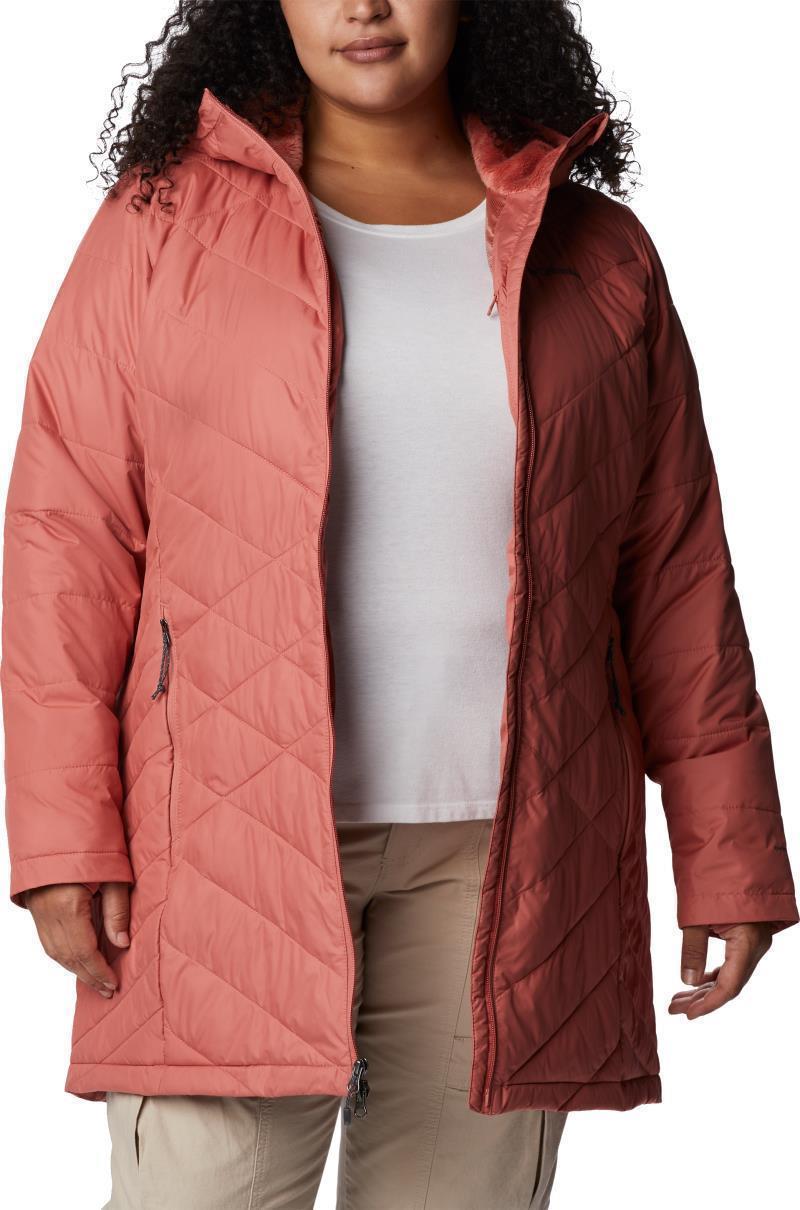 Heavenly Long Hooded Jacket - Plus - Womens - Dark Coral 2