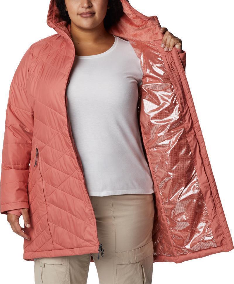 Heavenly Long Hooded Jacket - Plus - Womens - Dark Coral 3