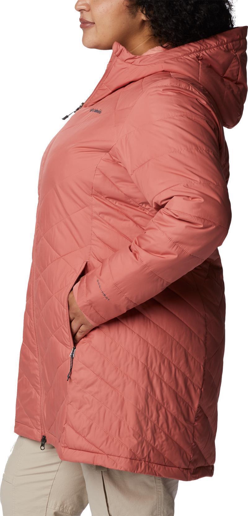 Heavenly Long Hooded Jacket - Plus - Womens - Dark Coral 5