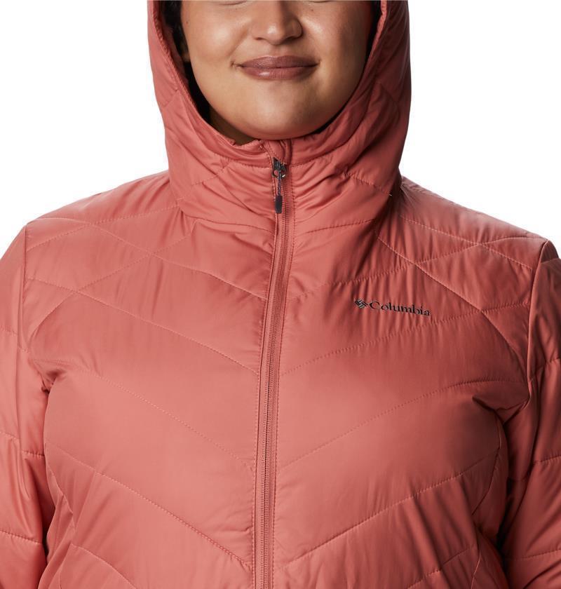 Heavenly Long Hooded Jacket - Plus - Womens - Dark Coral 6