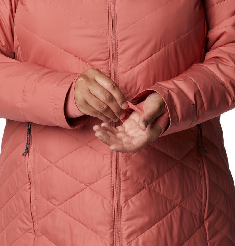 Heavenly Long Hooded Jacket - Plus - Womens - Dark Coral 7