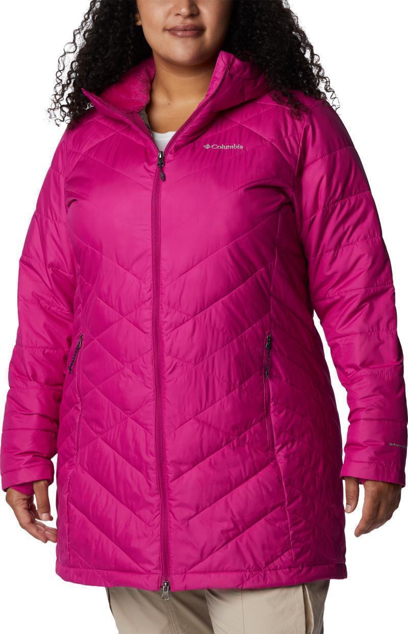 Heavenly Long Hooded Jacket - Plus - Womens - Wild Fuchsia 1
