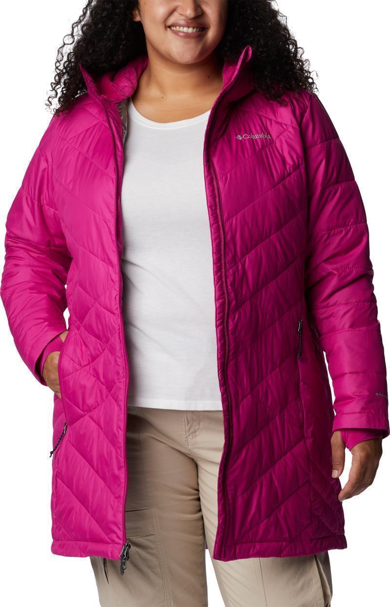 Heavenly Long Hooded Jacket - Plus - Womens - Wild Fuchsia 3