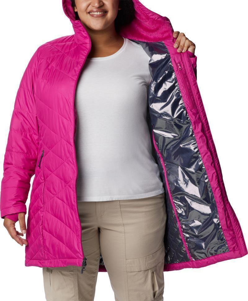 Heavenly Long Hooded Jacket - Plus - Womens - Wild Fuchsia 4