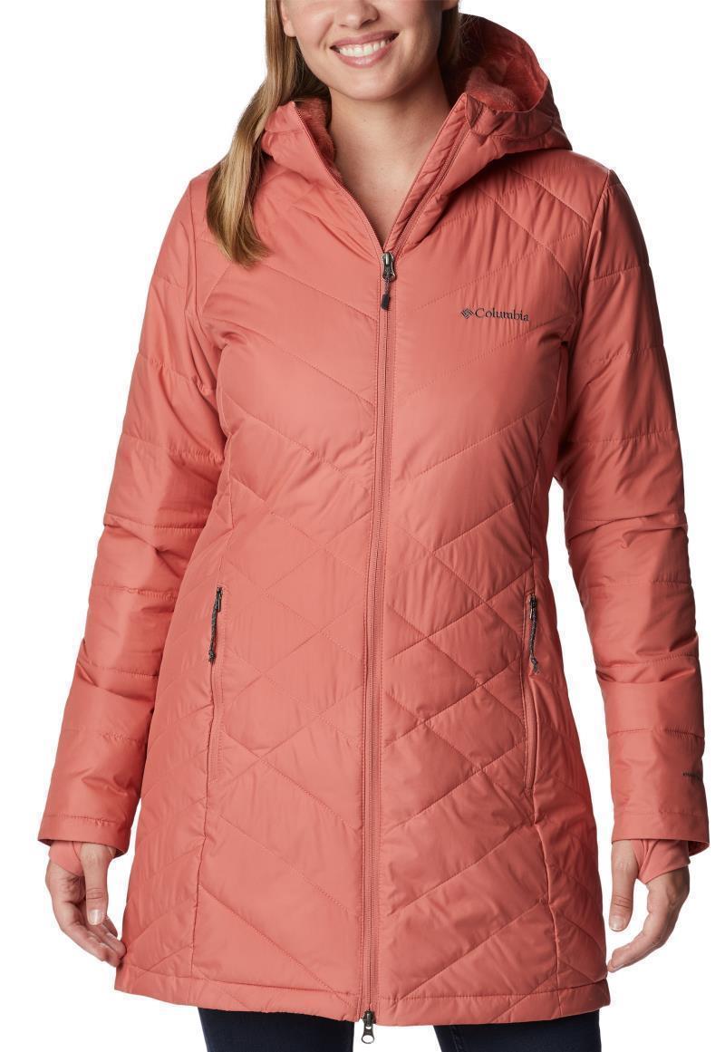 Heavenly Long Hooded Jacket - Womens - Dark Coral 1