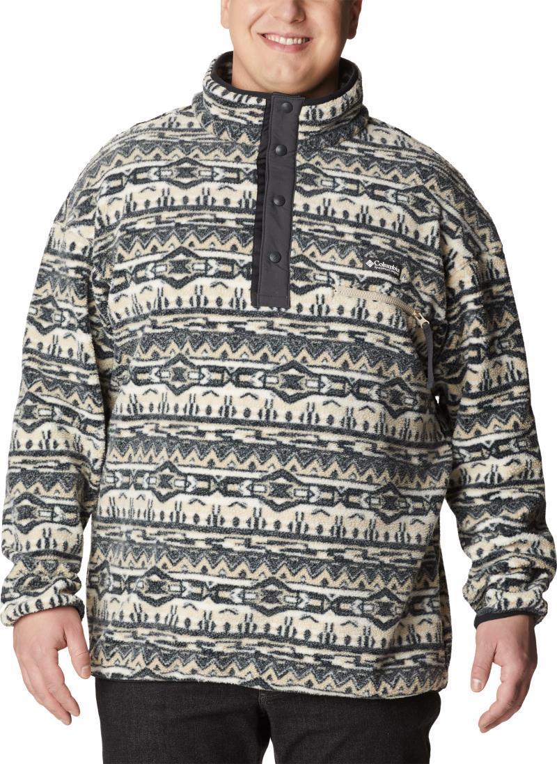 Helvetia Half Snap Fleece - Big - Mens - ancient fossil 80s stripe print 1