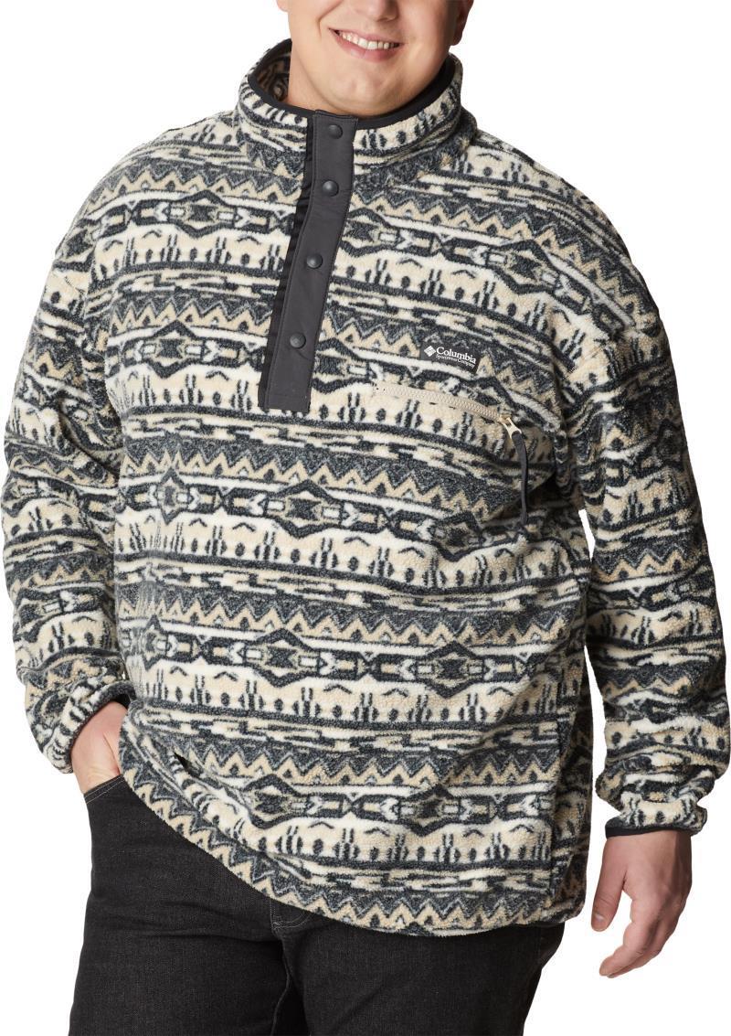 Helvetia Half Snap Fleece - Big - Mens - ancient fossil 80s stripe print 1