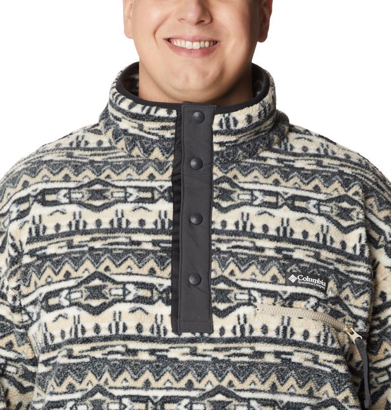 Helvetia Half Snap Fleece - Big - Mens - ancient fossil 80s stripe print 1