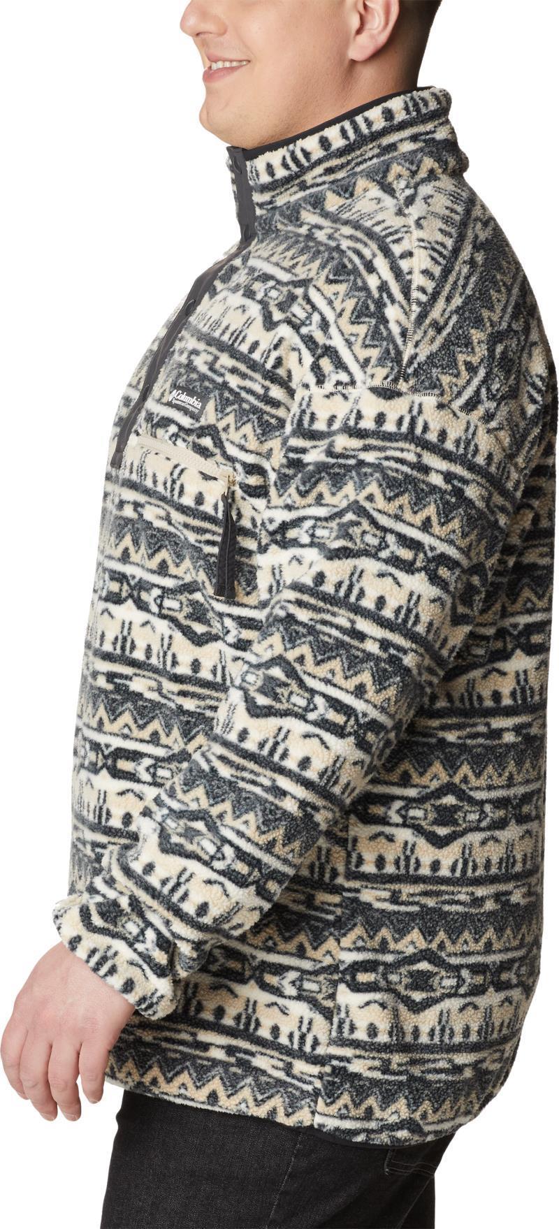 Helvetia Half Snap Fleece - Big - Mens - ancient fossil 80s stripe print 1