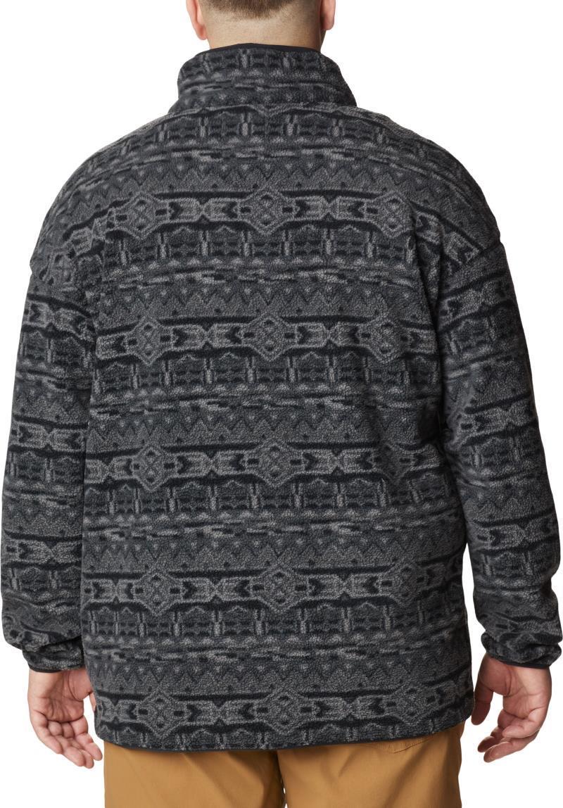 Helvetia Half Snap Fleece - Big - Mens - black 80s stripe print 1