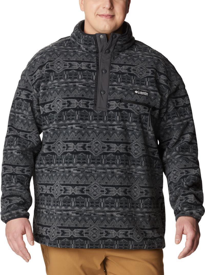 Helvetia Half Snap Fleece - Big - Mens - black 80s stripe print 1