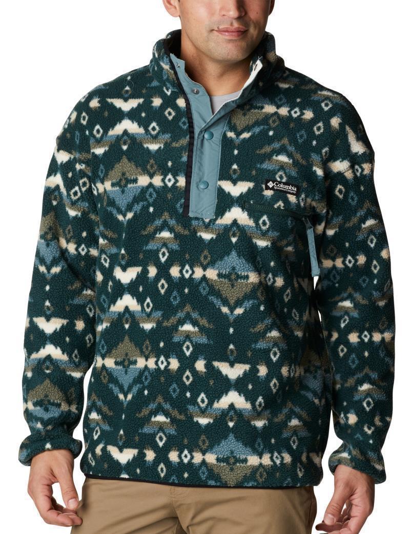 Helvetia Half Snap Fleece - Tall - Mens - Spruce Rocky Mountain Print 1