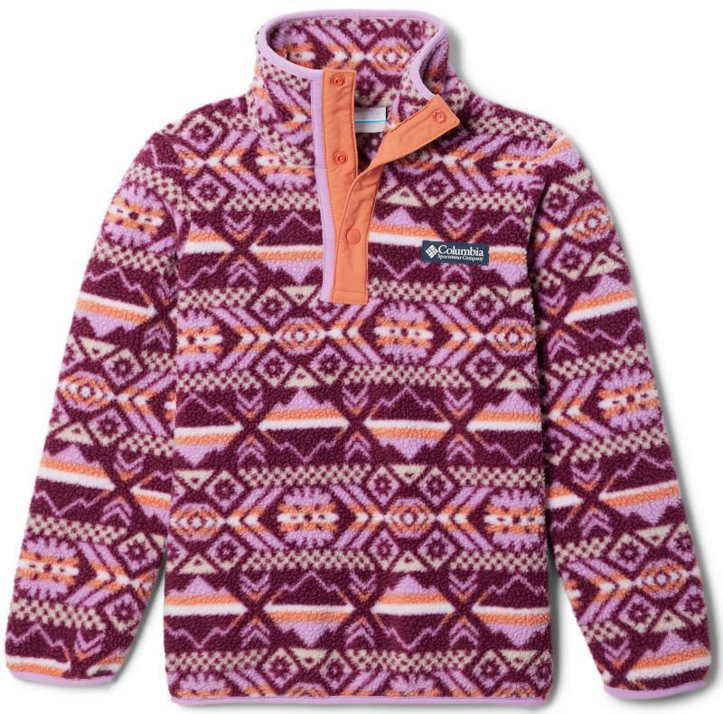 Helvetia Half Snap Fleece - Youth - Marionberry Checkered Peaks / Gumdrop 1