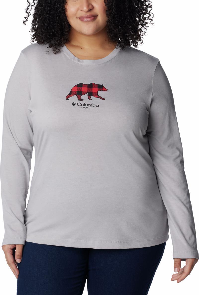 Hidden Haven LS Tee, Extended - Womens - columbia grey heather / bearly plaid 1