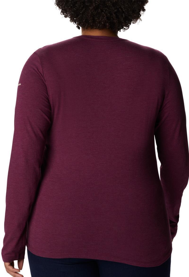 Hidden Haven LS Tee, Extended - Womens - marionberry heather / range roam print 1