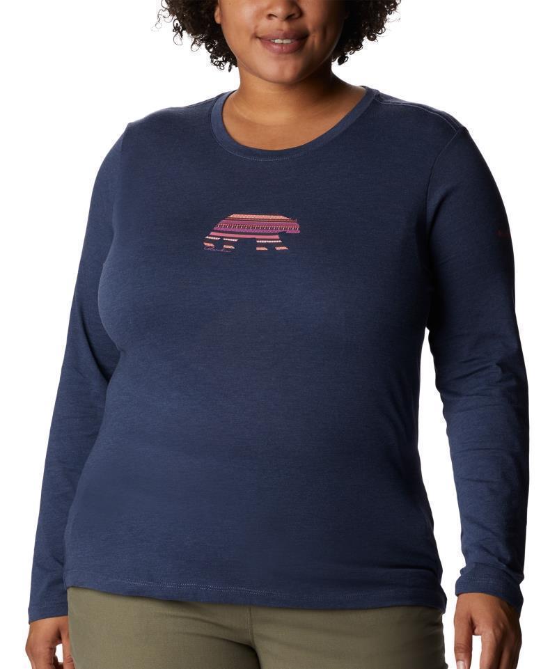 Hidden Haven LS Tee, Extended - Womens - nocturnal heather / bearly print 1