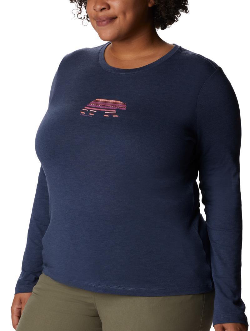 Hidden Haven LS Tee, Extended - Womens - nocturnal heather / bearly print 1