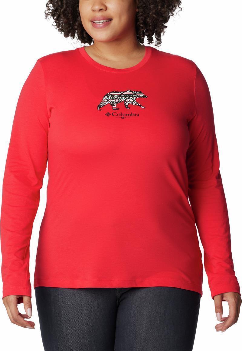 Hidden Haven LS Tee, Extended - Womens - red lily / bearly checkered 1