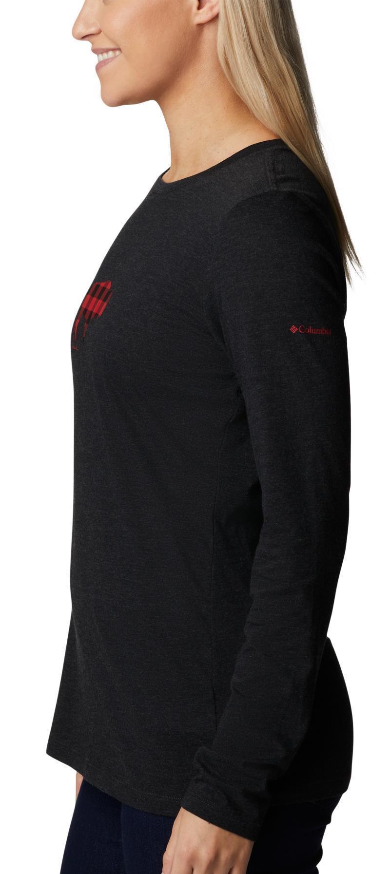 Hidden Haven LS Tee - Womens - Black Heather / Range Roam Print 2
