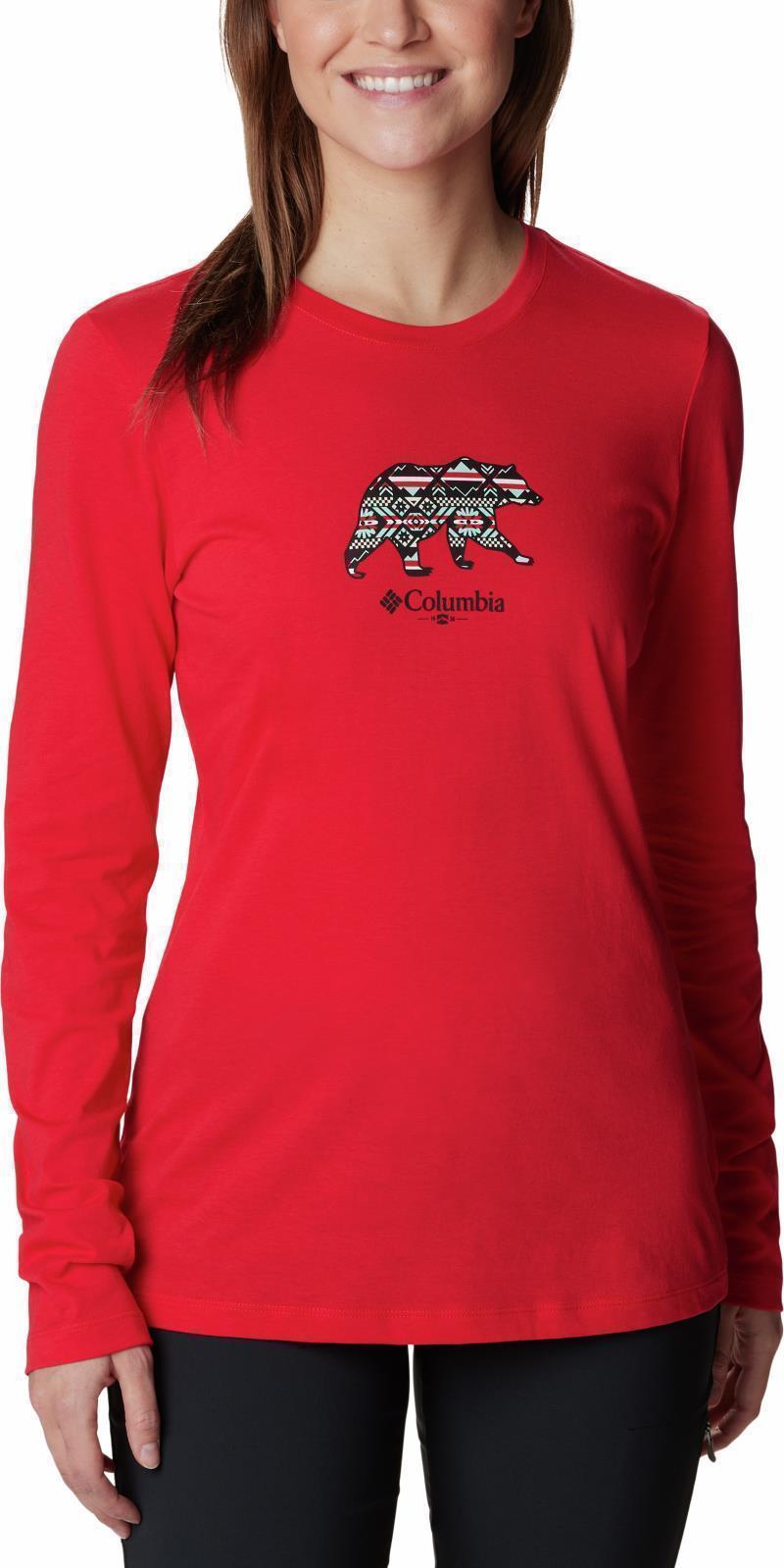 Hidden Haven LS Tee - Womens - Red Lily / Bearly Checkered 1