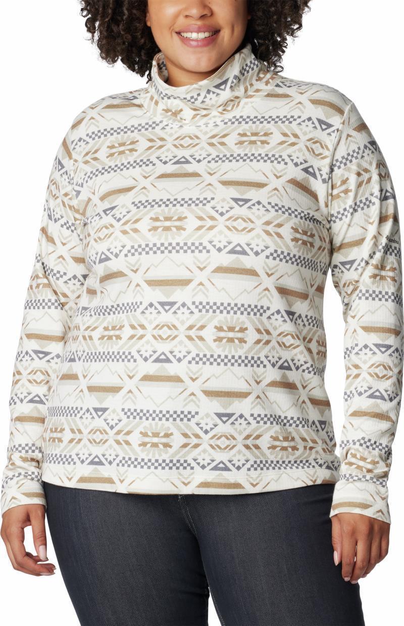 Holly Hideaway Funnel Neck LS - Plus - Womens - Chalk Checkered Peaks 1