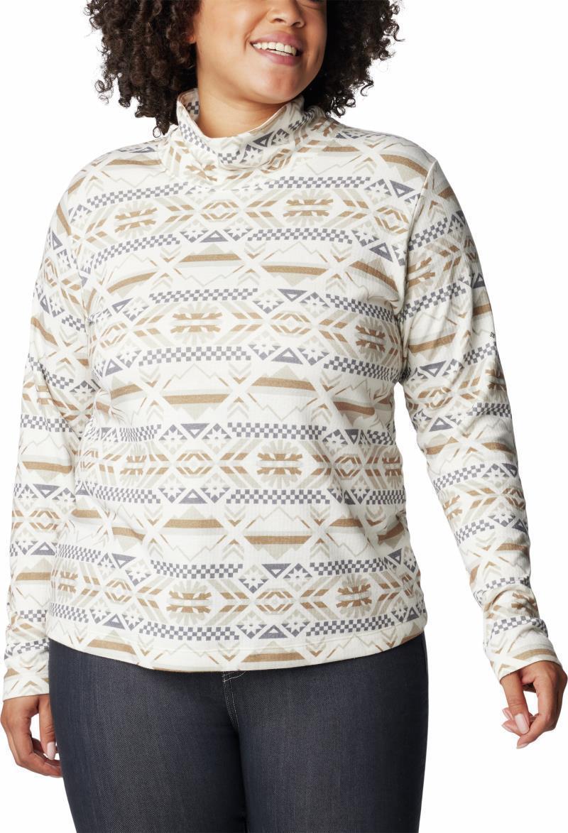 Holly Hideaway Funnel Neck LS - Plus - Womens - Chalk Checkered Peaks 3