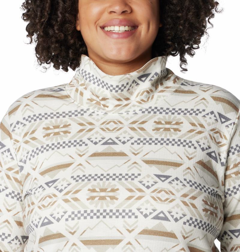 Holly Hideaway Funnel Neck LS - Plus - Womens - Chalk Checkered Peaks 4