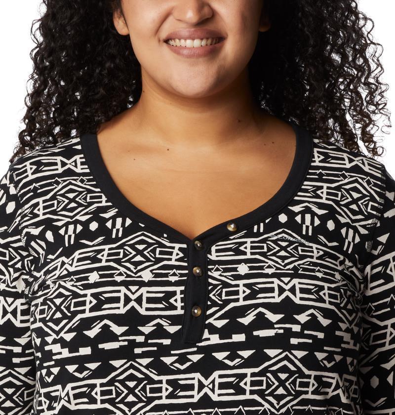 Holly Hideaway LS Top - Plus - Womens - Black 80s Stripe 5