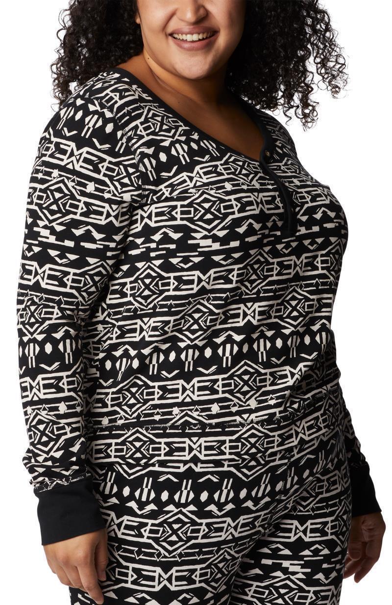 Holly Hideaway LS Top - Plus - Womens - Black 80s Stripe 3