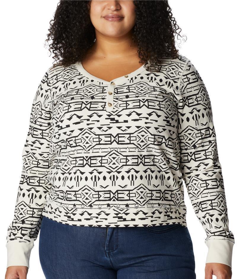 Holly Hideaway LS Top - Plus - Womens - Chalk 80s Stripe 1