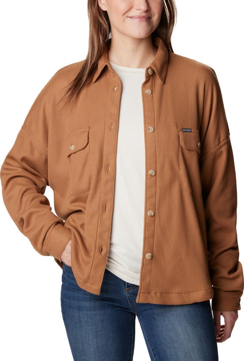 Holly Hideaway Waffle Shirt Jacket - Womens - Camel Brown 3