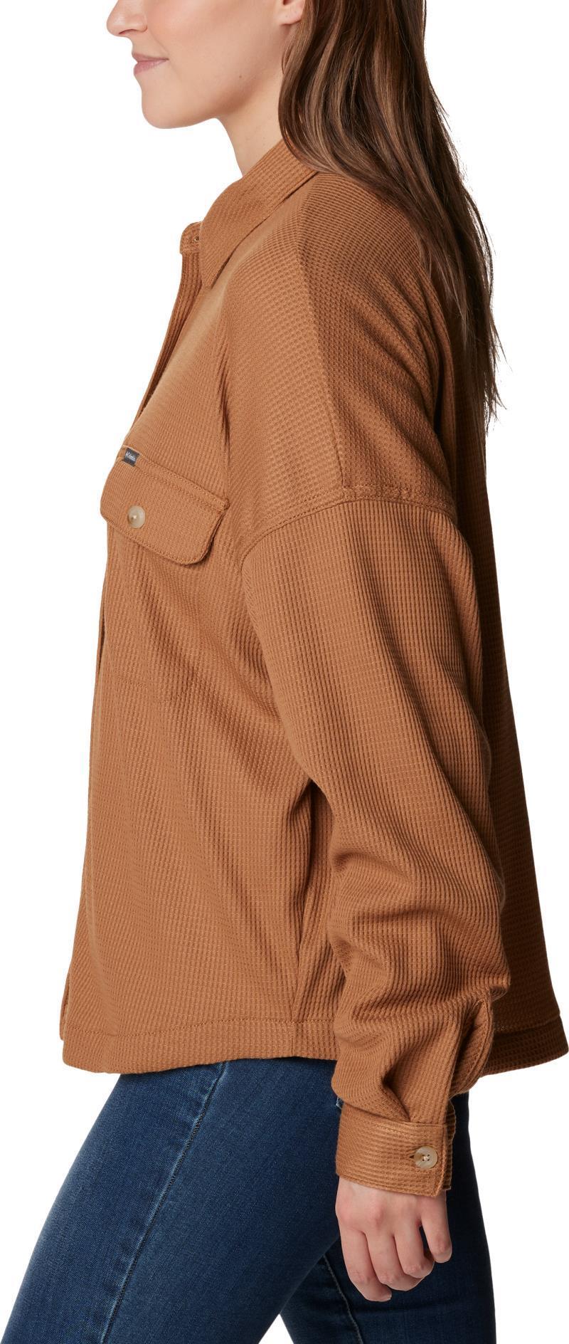 Holly Hideaway Waffle Shirt Jacket - Womens - Camel Brown 4