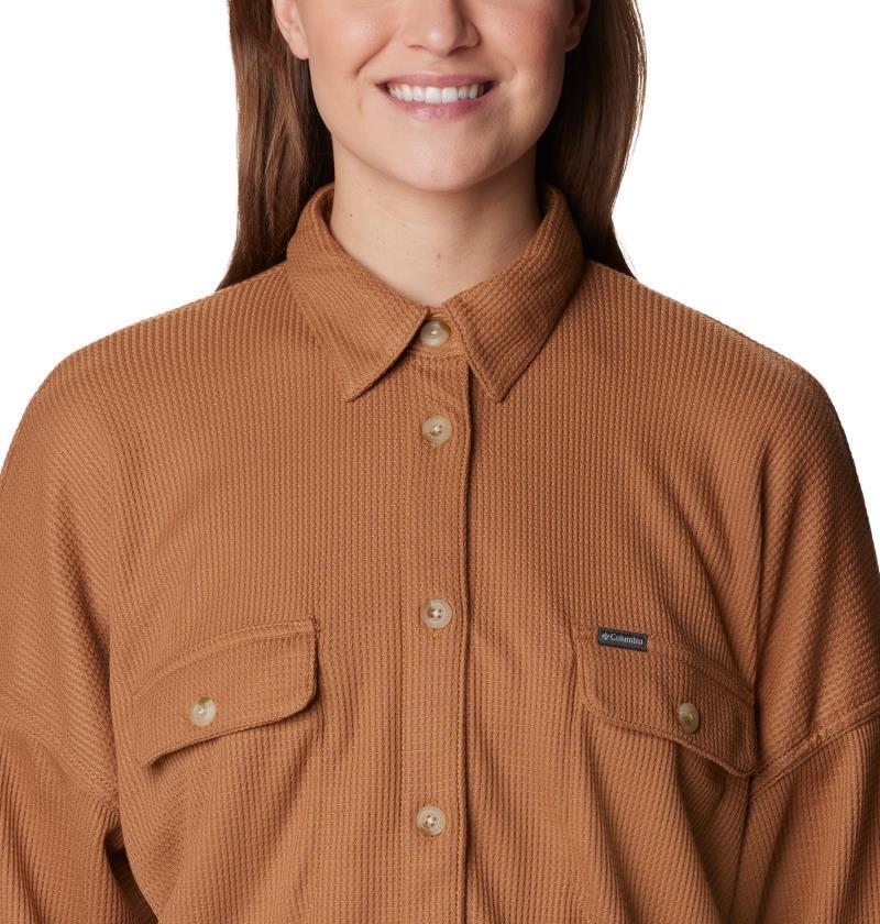 Holly Hideaway Waffle Shirt Jacket - Womens - Camel Brown 5