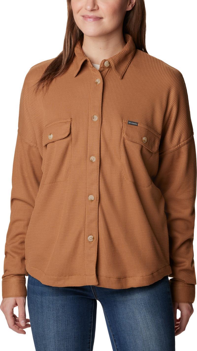 Holly Hideaway Waffle Shirt Jacket - Womens - Camel Brown 1
