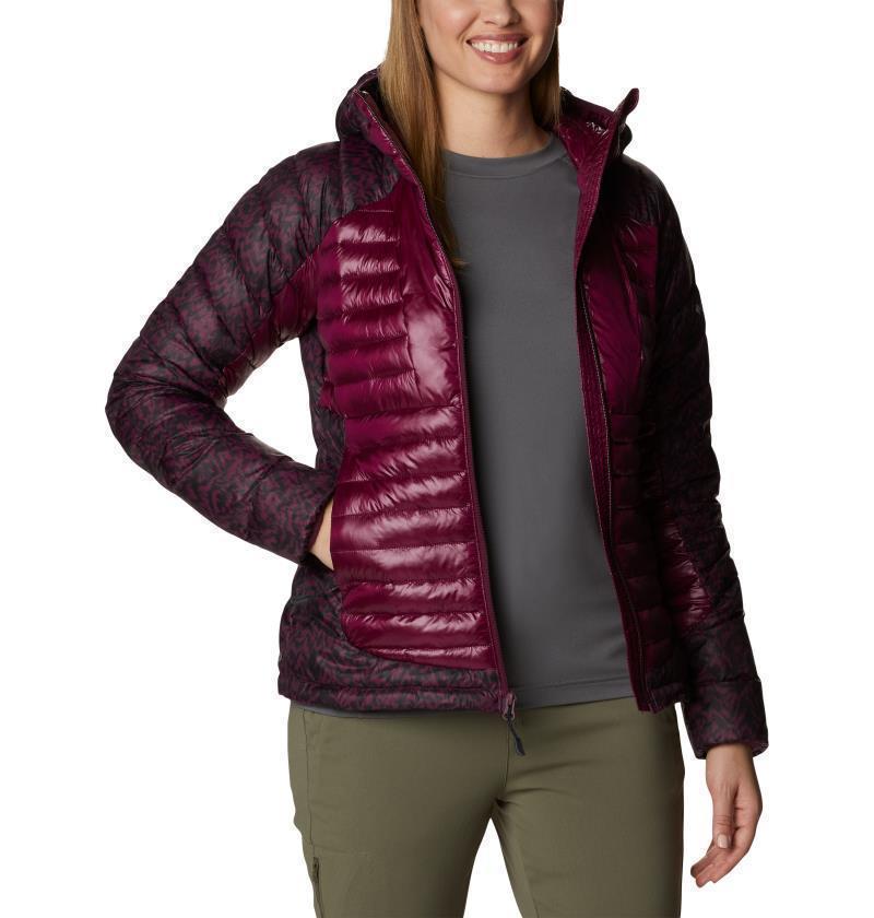 Labyrinth Loop Hooded Jacket - Womens - Marionberry / Marionberry Terrain Print 3
