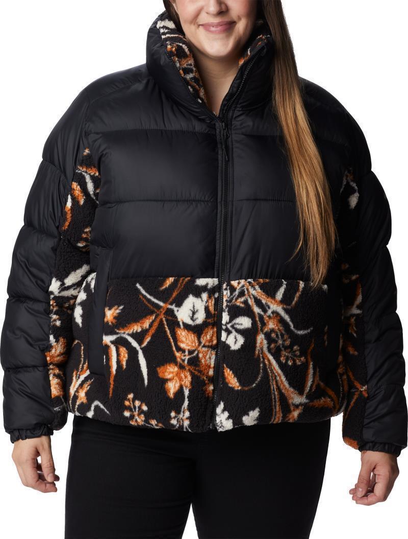 Leadbetter Point Sherpa Hybrid - Plus - Womens - Black / Black Fallgrass Print 1
