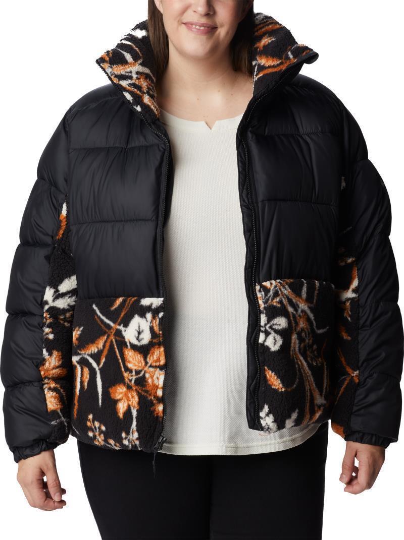 Leadbetter Point Sherpa Hybrid - Plus - Womens - Black / Black Fallgrass Print 3