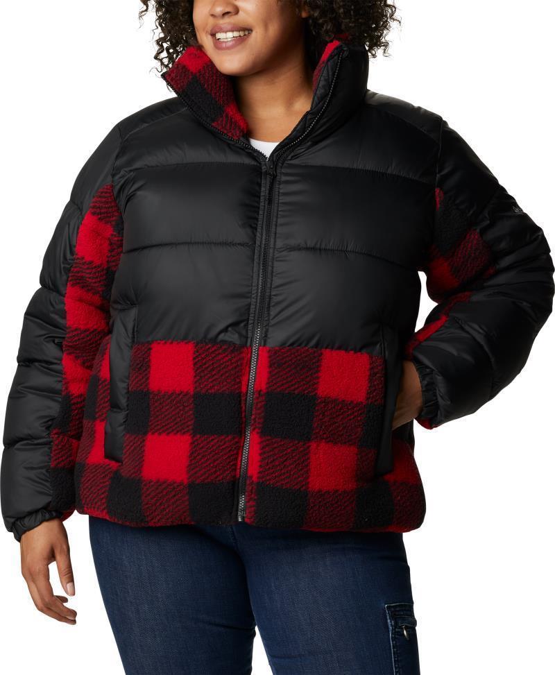 Leadbetter Point Sherpa Hybrid - Plus - Womens - Black / Red Buffalo Plaid Print 1