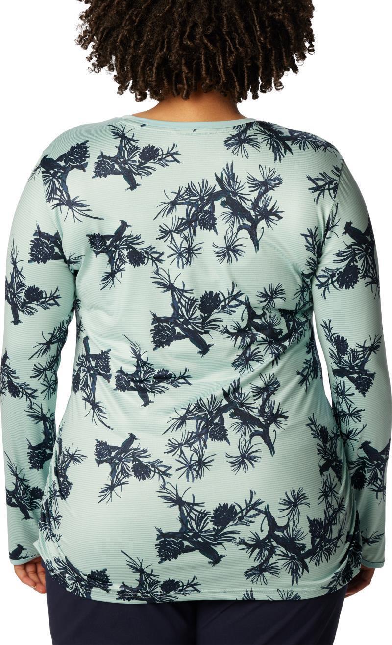Leslie Falls LS - Plus - Womens - Aqua Haze Pinecones 2