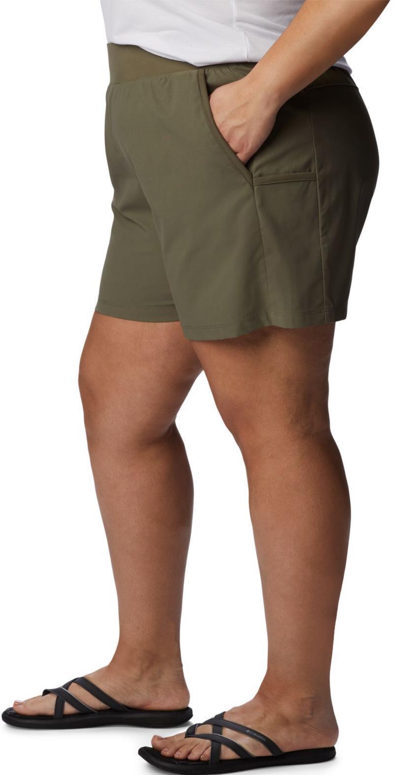 Leslie Falls Shorts, 5" Inseam - Plus - Womens - Stone Green 3