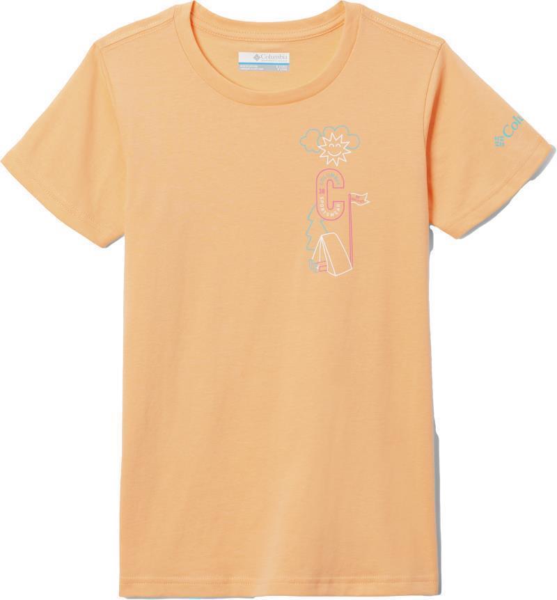 Mission Lake SS Graphic Shirt - Youth Girls - Peach / Camp CSC Graphic 1