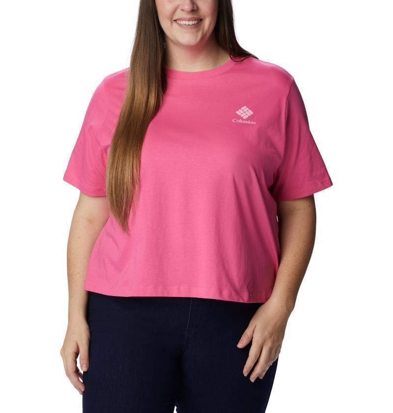 North Cascades Relaxed Tee - Plus - Womens - Wild Geranium / Framed Halftone Logo GRX 1