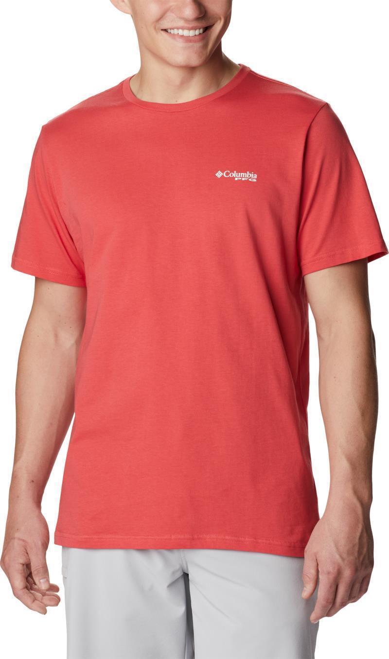 PFG Back Graphic SS Tee - Mens - Sunset Red / Hull Mark Marlin Graphic 1