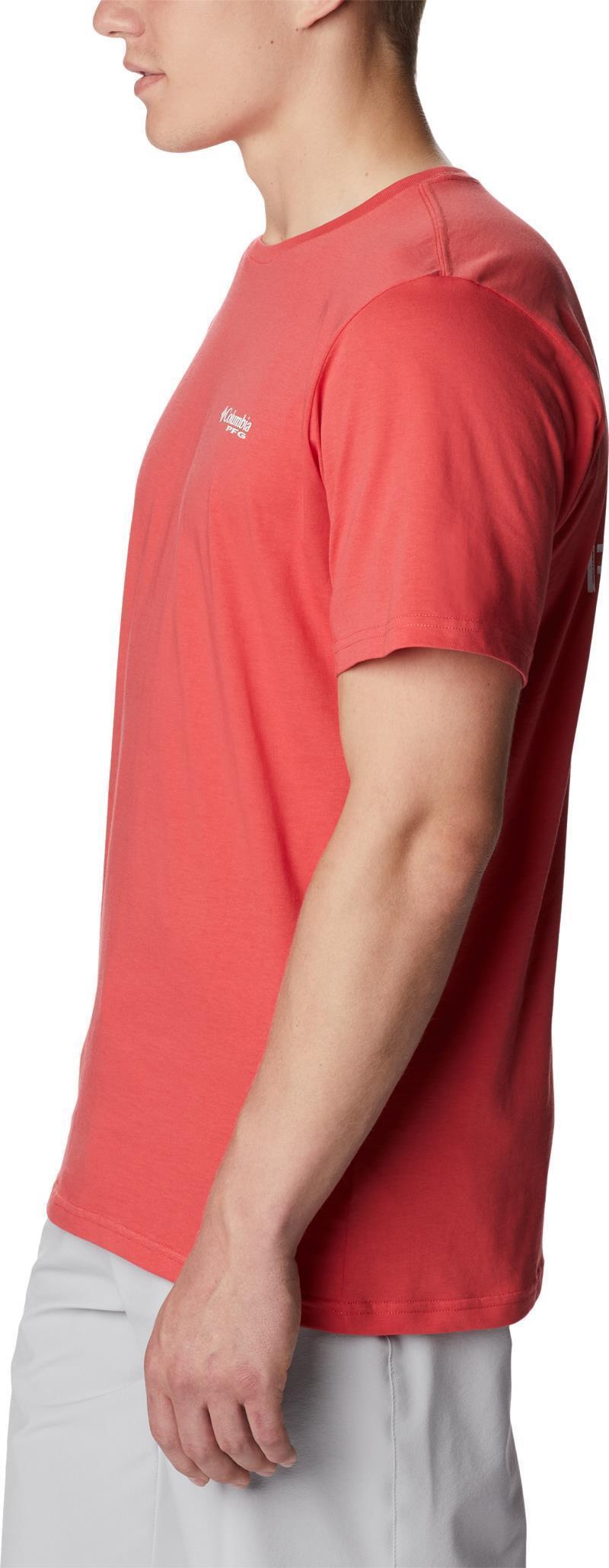 PFG Back Graphic SS Tee - Mens - Sunset Red / Hull Mark Marlin Graphic 2