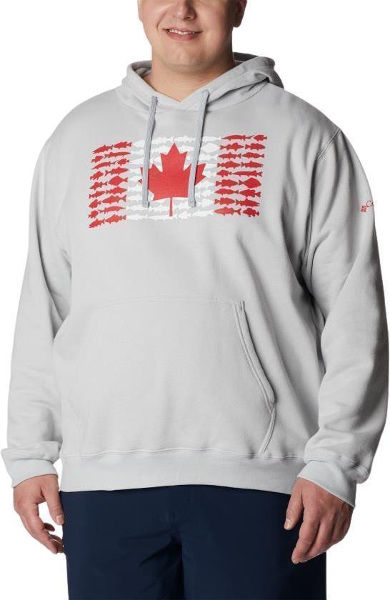 PFG Fish Flag II Hoodie - Big - Mens - Cool Grey / Bright Red Canada 1