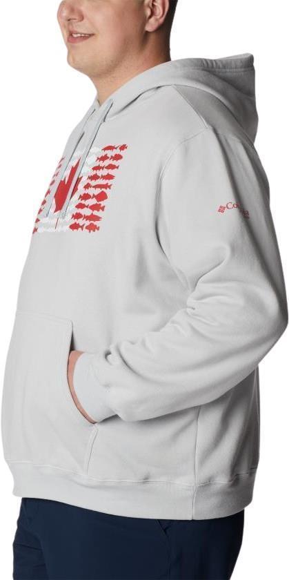 PFG Fish Flag II Hoodie - Big - Mens - Cool Grey / Bright Red Canada 3