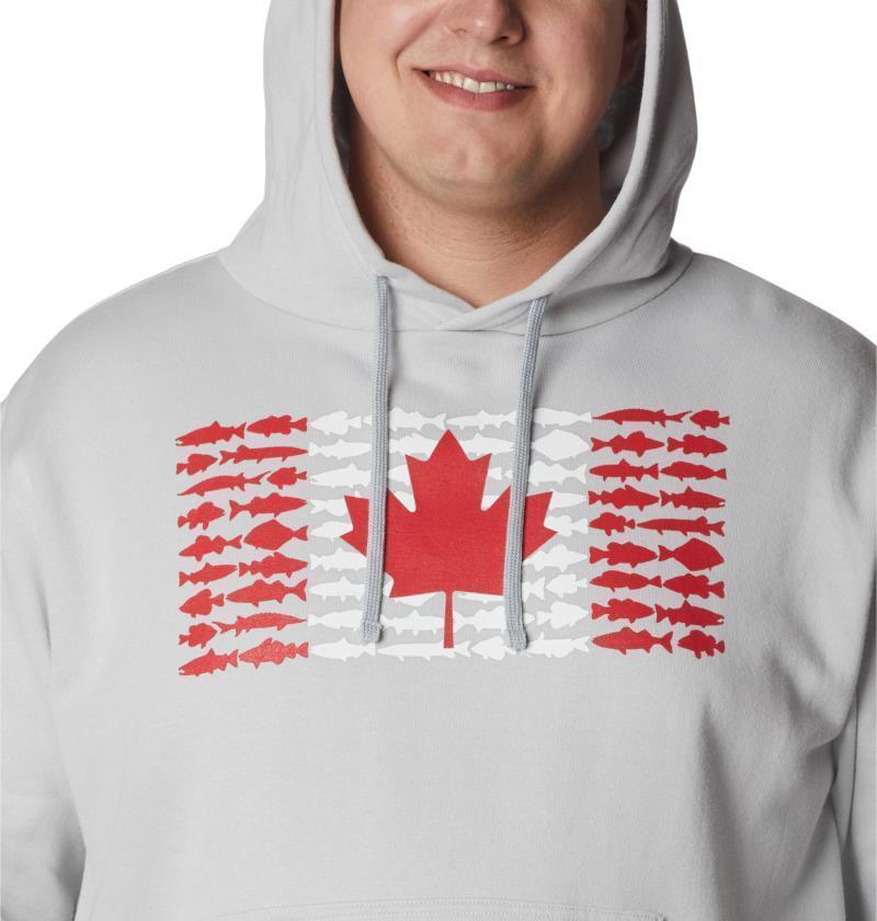 PFG Fish Flag II Hoodie - Big - Mens - Cool Grey / Bright Red Canada 4