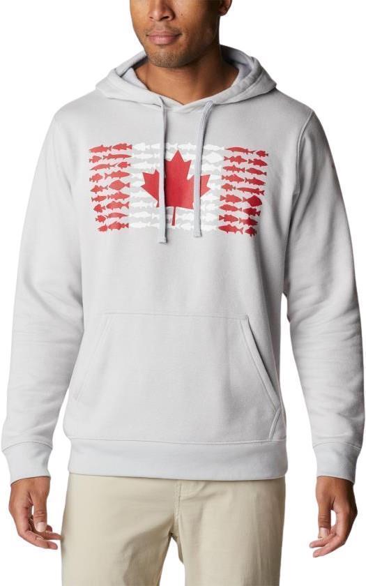 PFG Fish Flag II Hoodie - Tall - Mens - Cool Grey / Bright Red Canada 1
