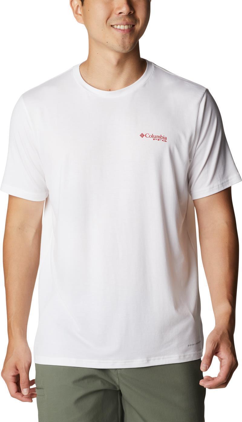 PFG Fish Flag Tech Tee SS - Tall - Mens - White / Bright Red Canada 2