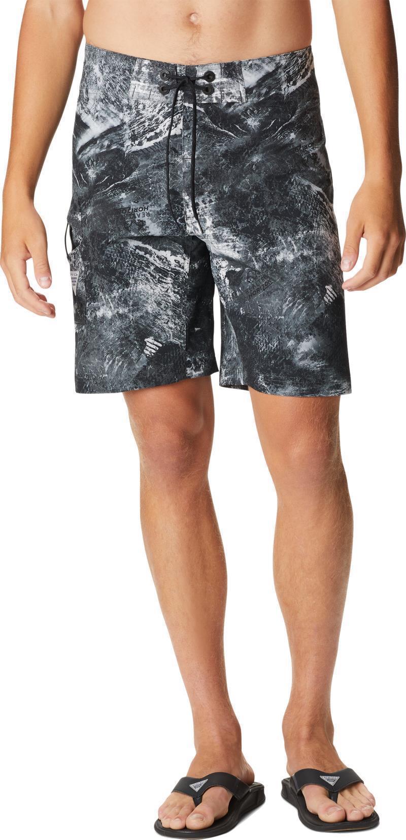 PFG Offshore II Board Shorts, 9" Inseam - Mens - Black Realtree Horizon 3